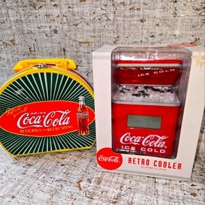 Coca-Cola LOT Collectors Alarm Clock And A Damaged Mini Lunchbox